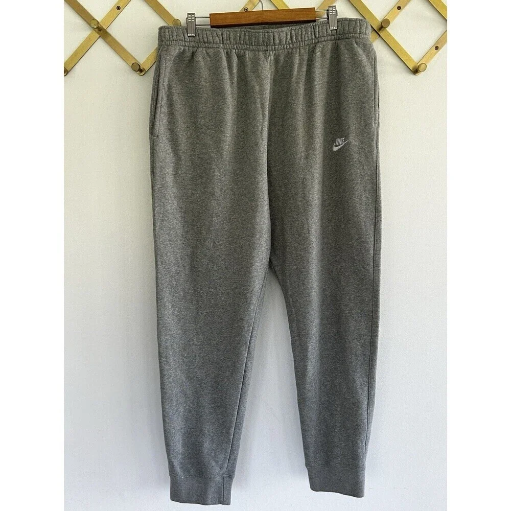 Men's Nike Club Fleece Jogger Sweatpants Size 3XL Tall Grey Pants Comfort Gym *